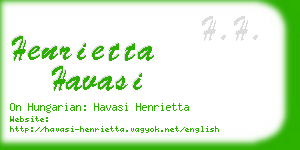 henrietta havasi business card